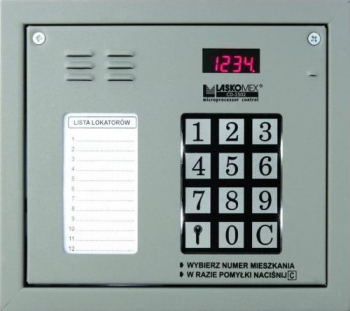 Panel audio z mini listą lokatorów i z czytnikiem kluczy RFID, kolor srebrny, Laskomex CP-2502NR_SILVER LASKOMEX
